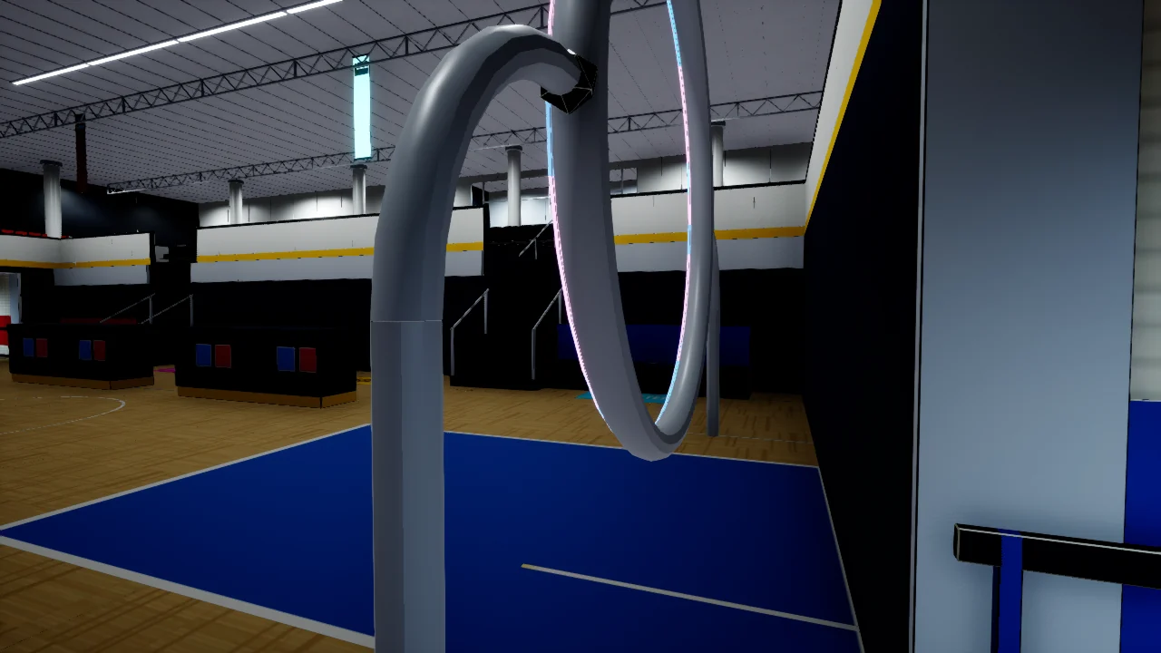Blue goal from the tunnel