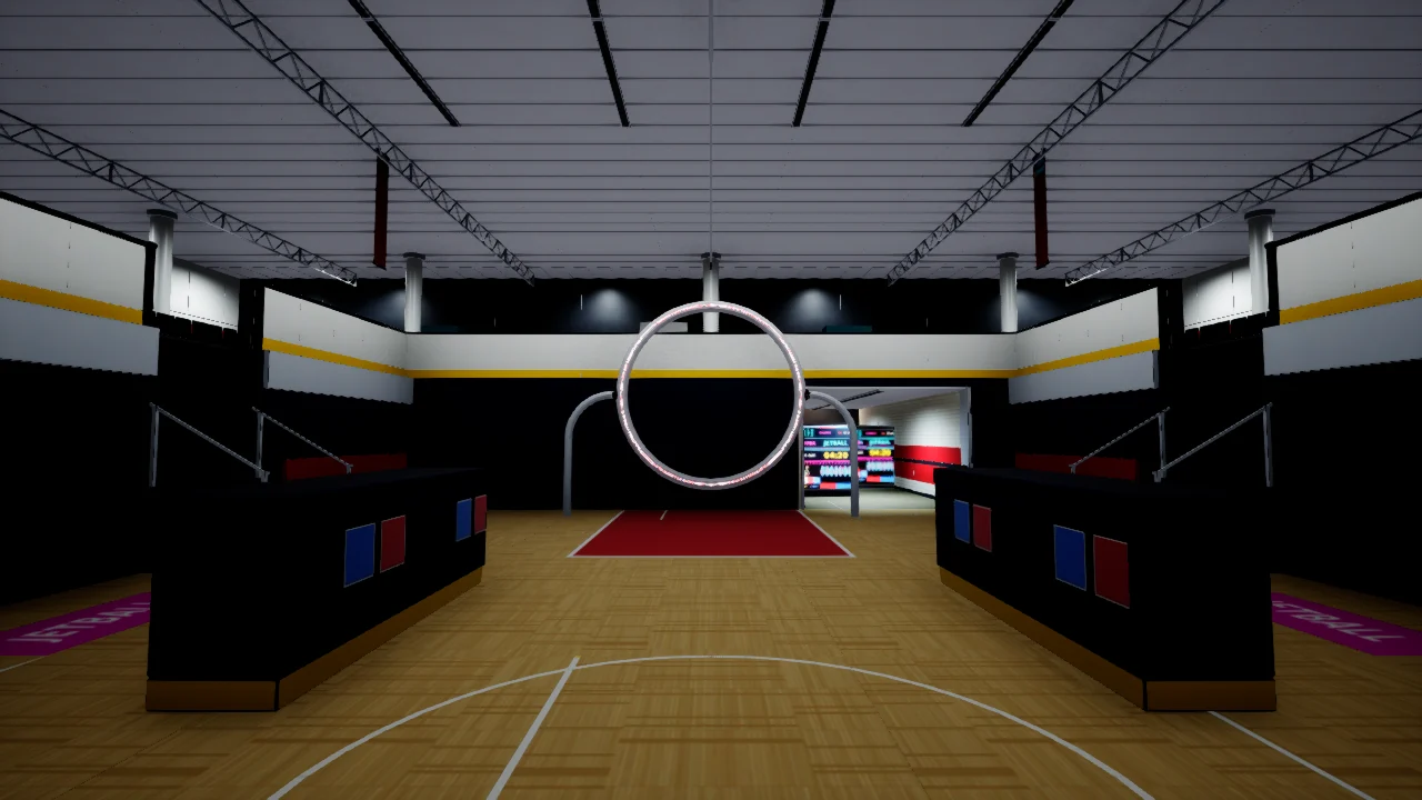 Centre court to the red goal